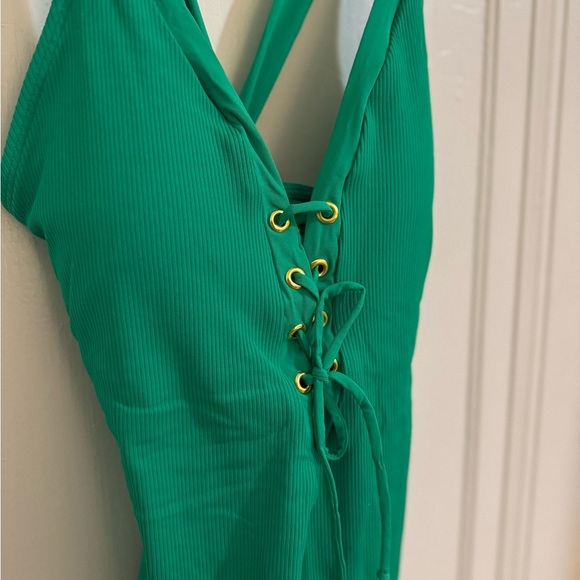 NWT BECCA Swim Green One-piece Swimsuit - Picture 10 of 10